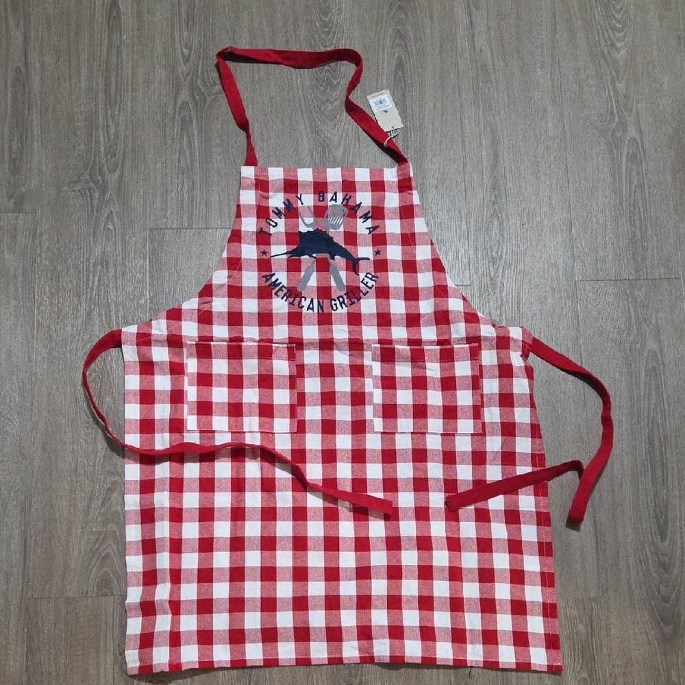 Tommy Bahama Red and White Checkered Apron